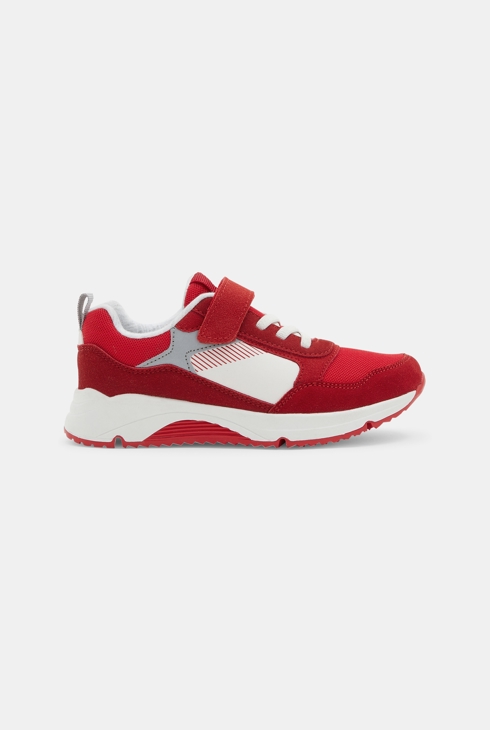 Running dadshoes lacets et scratch rouge garçon 1