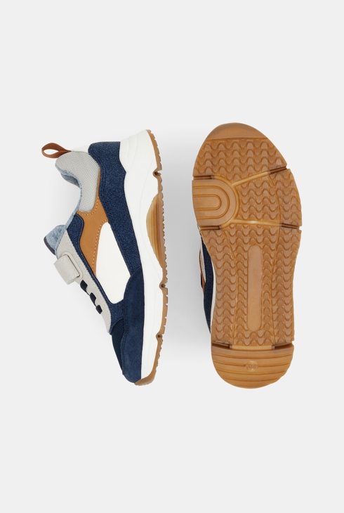 Running dadshoes lacets et scratch blanc garçon 2