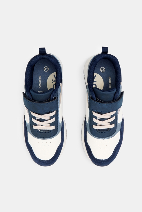 Running dadshoes lacets et scratch bleu garçon