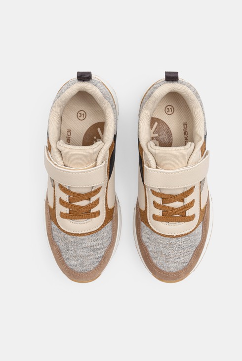 Running dadshoes lacets et scratch gris garçon 2