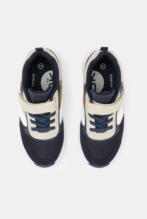 Blaue Running Dadshoes mit Schnürsenkeln und Klettverschluss für Jungen 2