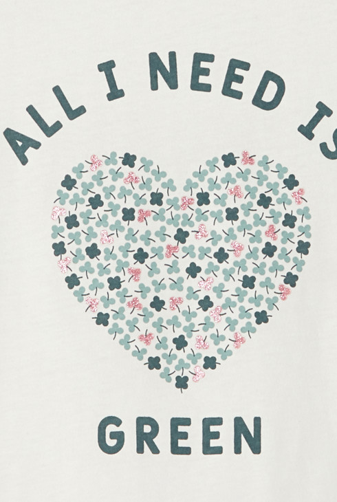 T-Shirt mit „All you need is green”-Aufschrift Weiß Mädchen 2