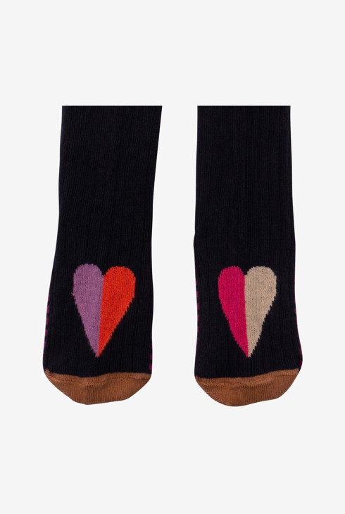 Collants bébé fille marine à coeurs bleus Catimini 2