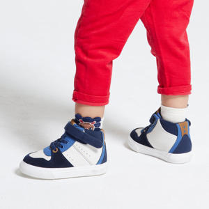 Zapatillas altas con cordones elásticos y velcro azules bebé niño 1