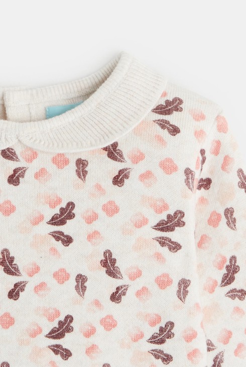 Pullover mit Blätterdruck Rosa Baby Mädchen 2