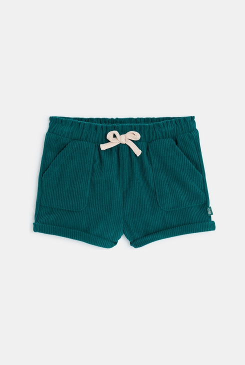 Paperbag-Short aus Cordsamt Grün Baby Mädchen 1