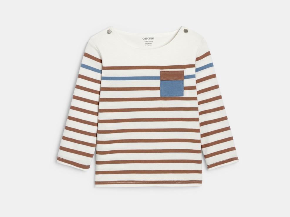 Matrosenshirt braun und himmelblau Kleinkind Junge 1