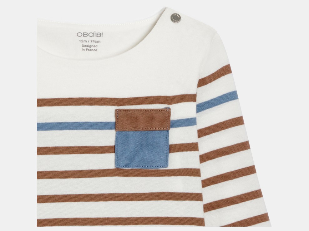 Matrosenshirt braun und himmelblau Kleinkind Junge 2