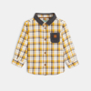 Chemise flanellisée à carreaux jaune bébé garçon