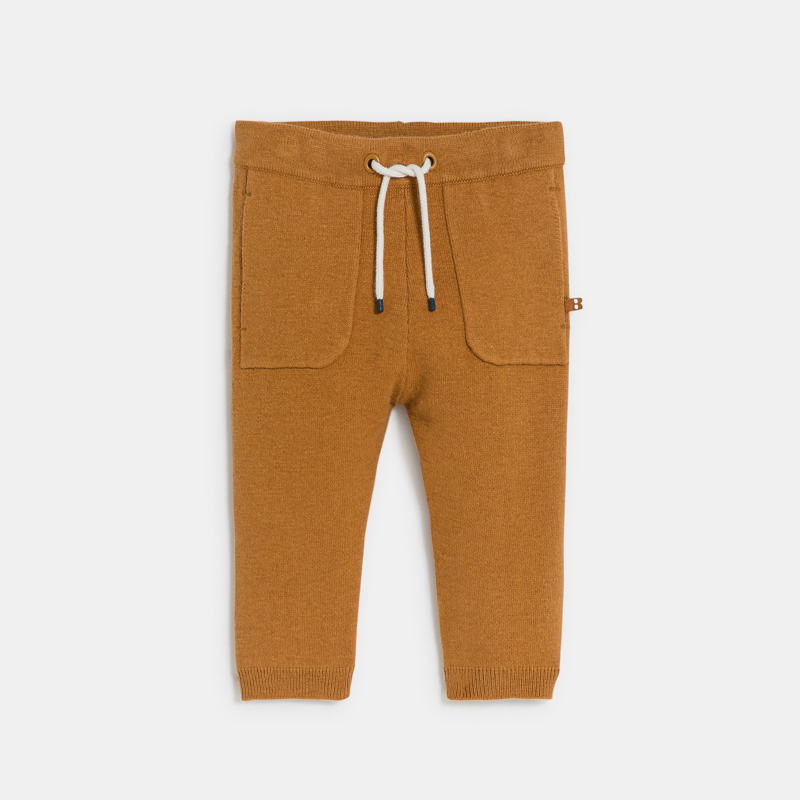 Pantalon maille souple marron bébé garçon - 12M