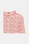 T-shirt côte plate col ondulé imprimé rose bébé fille 3