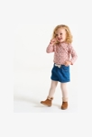 T-shirt côte plate col ondulé imprimé rose bébé fille 4