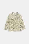 T-shirt côte plate col ondulé imprimé vert bébé fille
