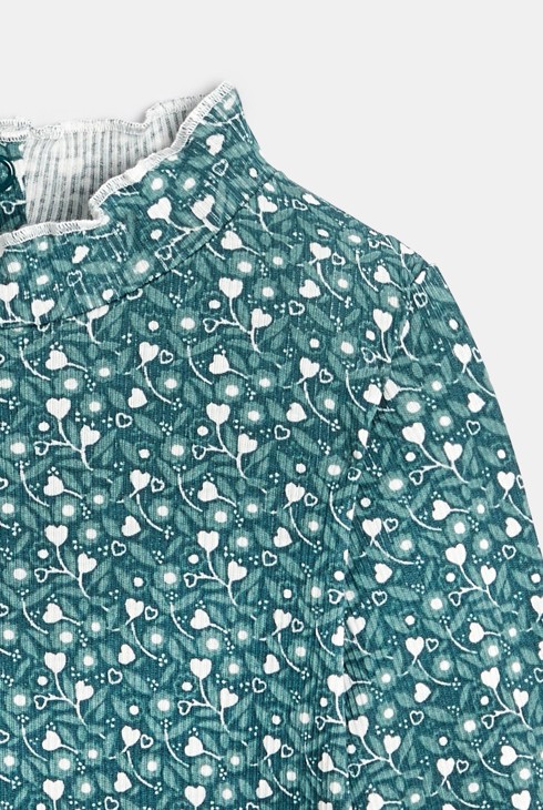 T-Shirt aus Flachripp, wellenförmiger Kragen Grün Baby Mädchen 2