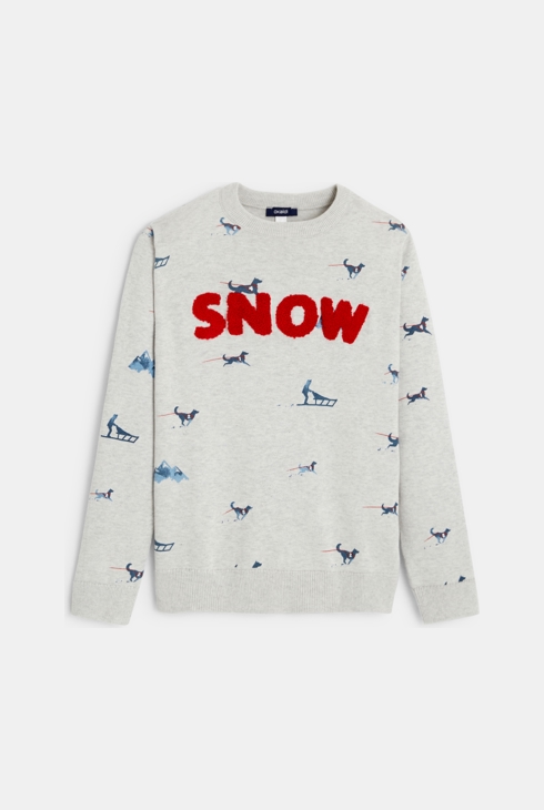 Bluza we wzory SNOW szary chłopiec 1