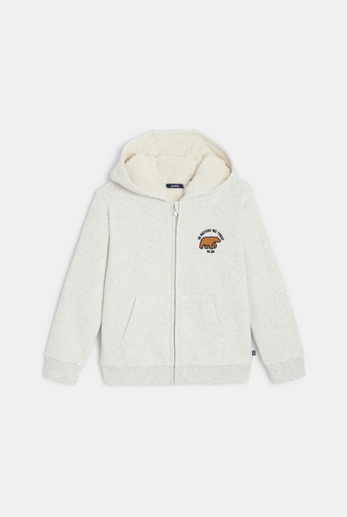 Sweatshirt mit Sherpa-Fleece gefüttert Weiß Jungen 1