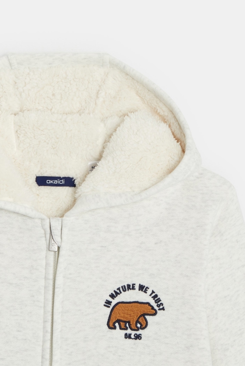 Sweatshirt mit Sherpa-Fleece gefüttert Weiß Jungen 2
