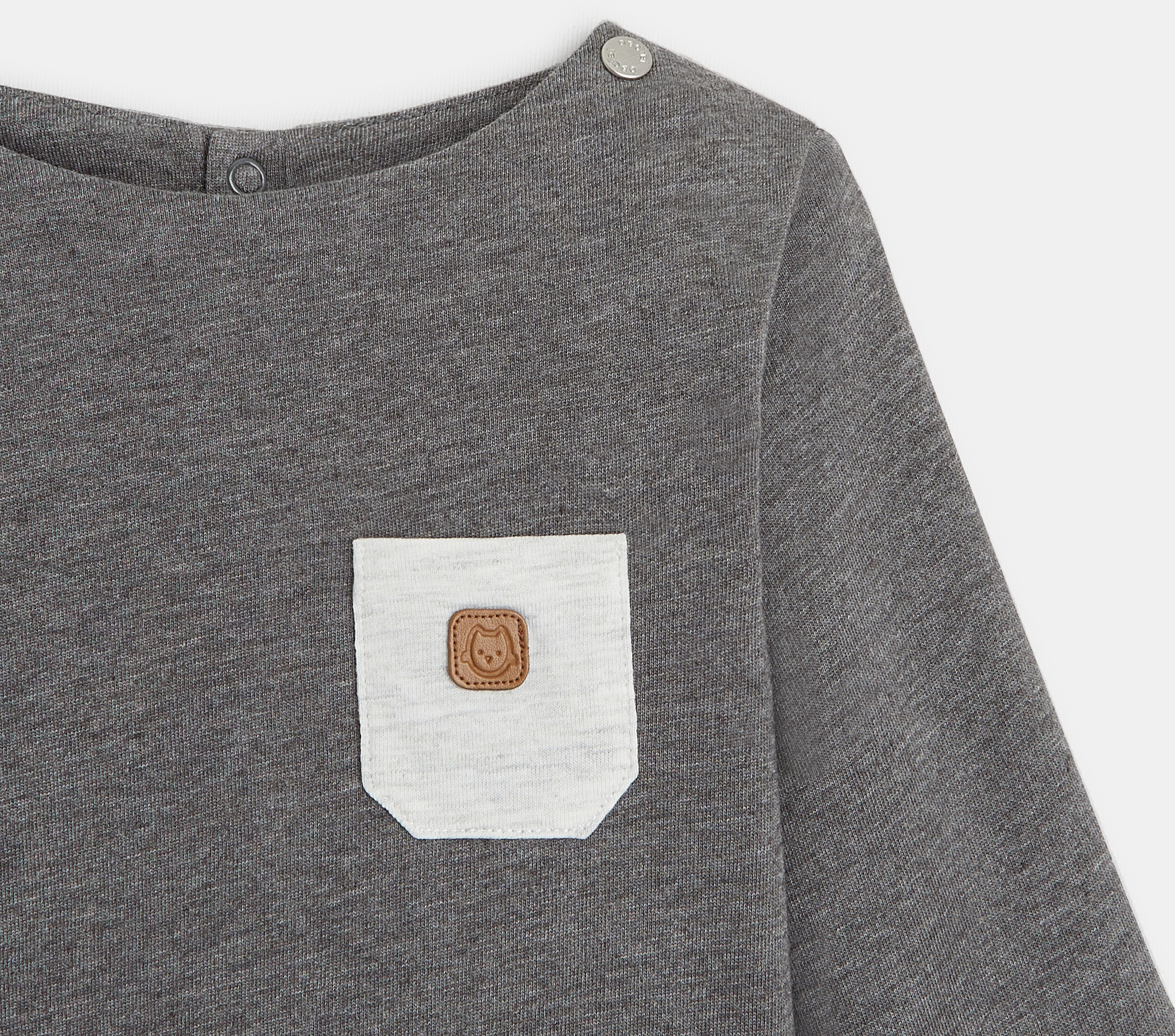 Leichter, unifarbener Strickpullover (3er-Set) Grau Baby Jungen 2