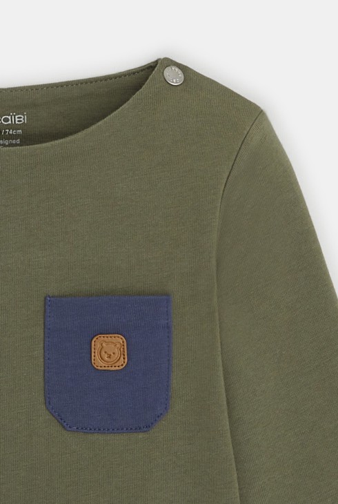 Jersei lleuger de punt llis (joc de 3) verd bebè nen 2