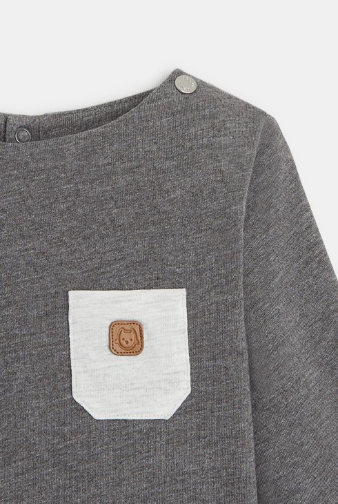 Jersei lleuger de punt llis (joc de 3) gris bebè nen 2