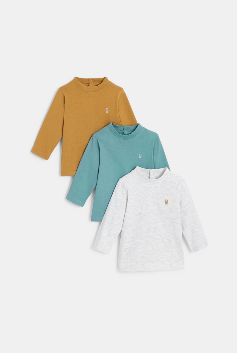 T-shirt uni (lot de 3) vert bébé garçon 1