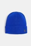 Bonnet en tricot côtelé bleu garçon