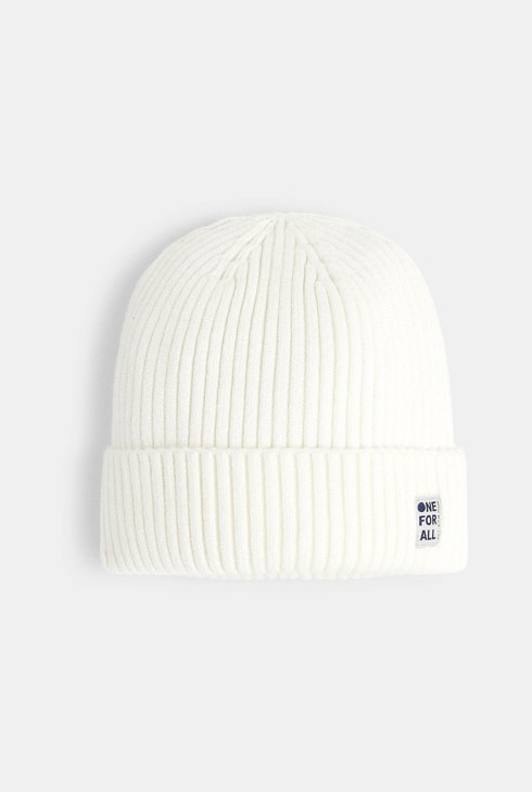 Czapka z dzianiny ściągaczowej biały chłopiec 2