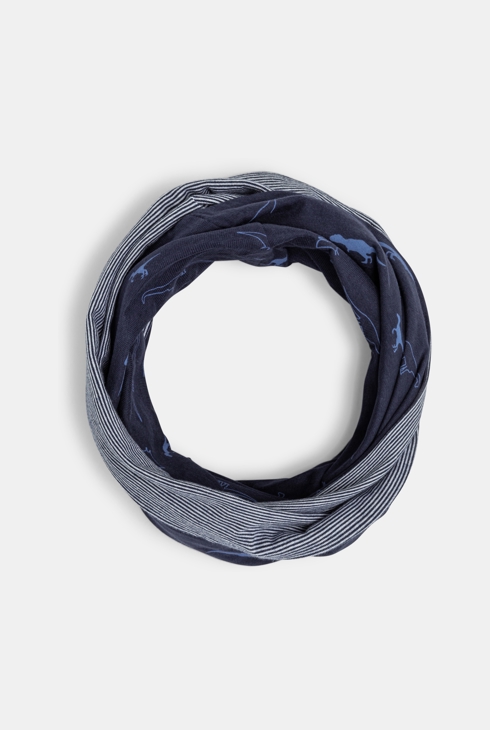 Boys' blue two-sided jersey snood 1