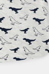 Zweiseitiger Snood aus blauem Jersey und mit Dinosaurier-Motiv für Jungen 2