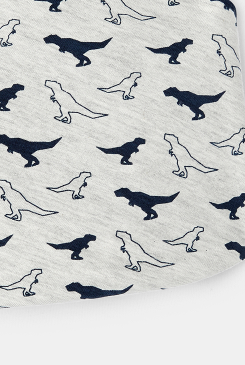 Snood bi-face en jersey motif dinosaure bleu garçon