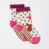 Chaussettes jacquard lapin et pois gris chiné fille