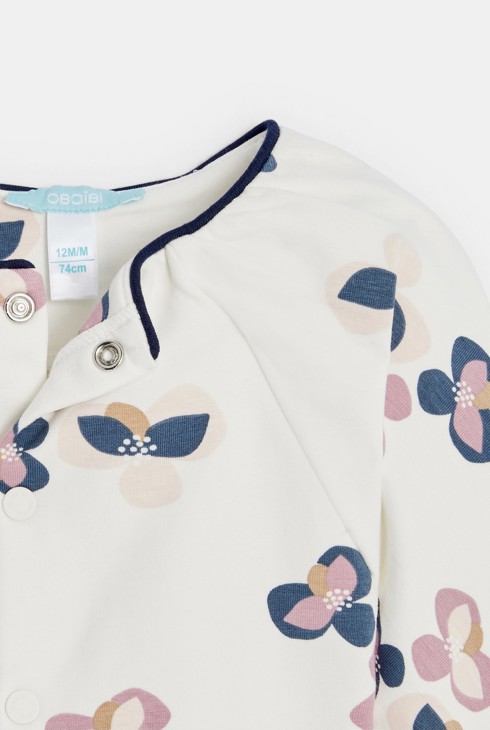 Jaqueta de moletó florejada rosa bebè nena 2