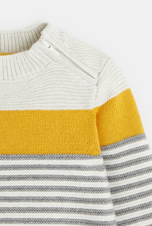 Pull maille à rayures bleu bébé garçon 2