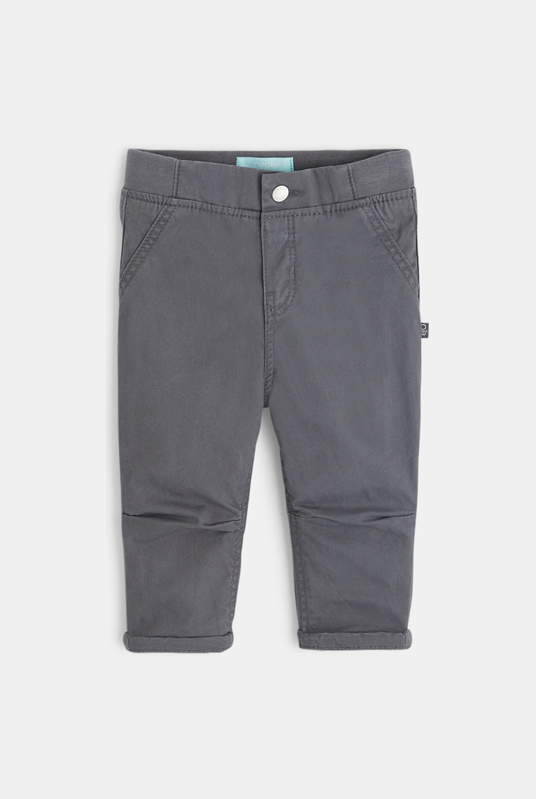 Gefütterte Leinenhose mit Denim-Optik Grau Baby Jungen 1