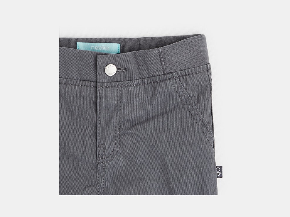 Gefütterte Leinenhose mit Denim-Optik Grau Baby Jungen 2