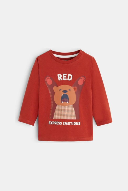 T-Shirt Red expression Orange Baby Jungen 1
