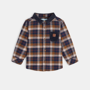 Chemise à carreaux orange bébé garçon