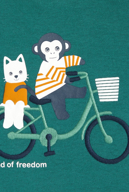 Pulover s prekrižanim ovratnikom in motivom živali modra dojenček deček 2