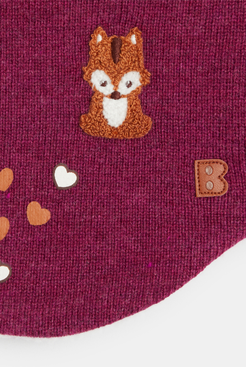 Snood tricot doublé soft boa rose bébé fille 2