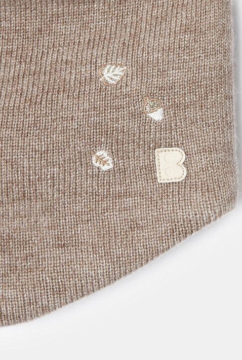 Bež soft boa šal od podstavljenog pletiva za djevojčice 2