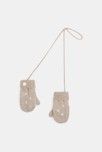 Moufles tricot doublé polaire automne beige bébé fille