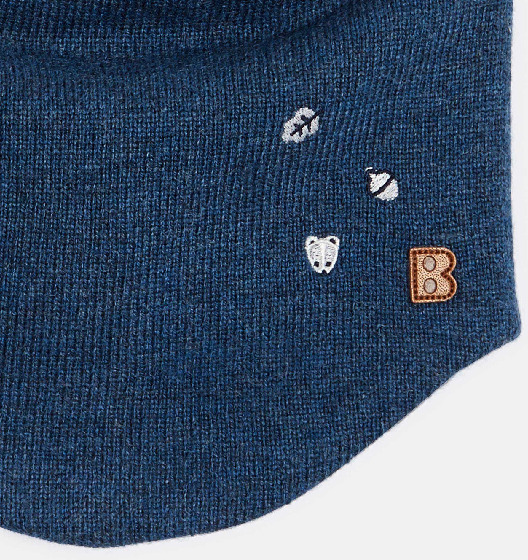 Plavi pleteni podstavljeni šal soft boa s motivom životinje za dječake 2