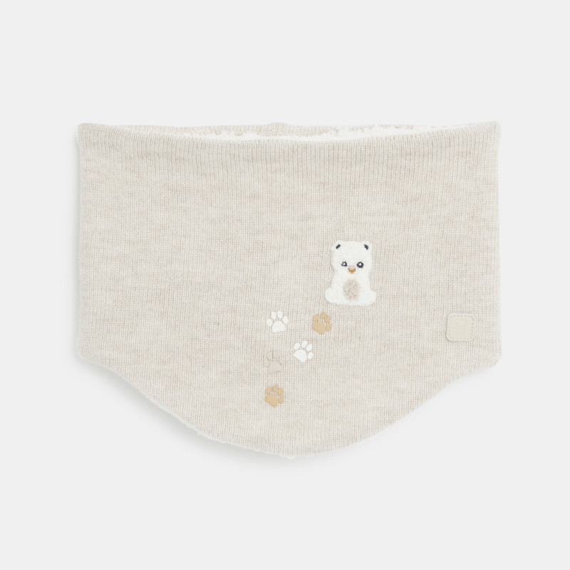 Strick-Snood gefüttert Soft-Boa Tier beige Kleinkind Junge