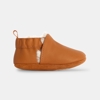 Chaussons cuir souple moumoute beige naissance