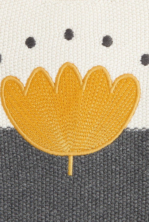 Strickpullover gestickte Blume Grau Baby Mädchen 2