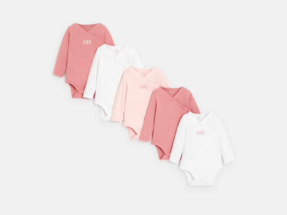 Body in Wickelform (5er-Pack) Rosa Geburt 1