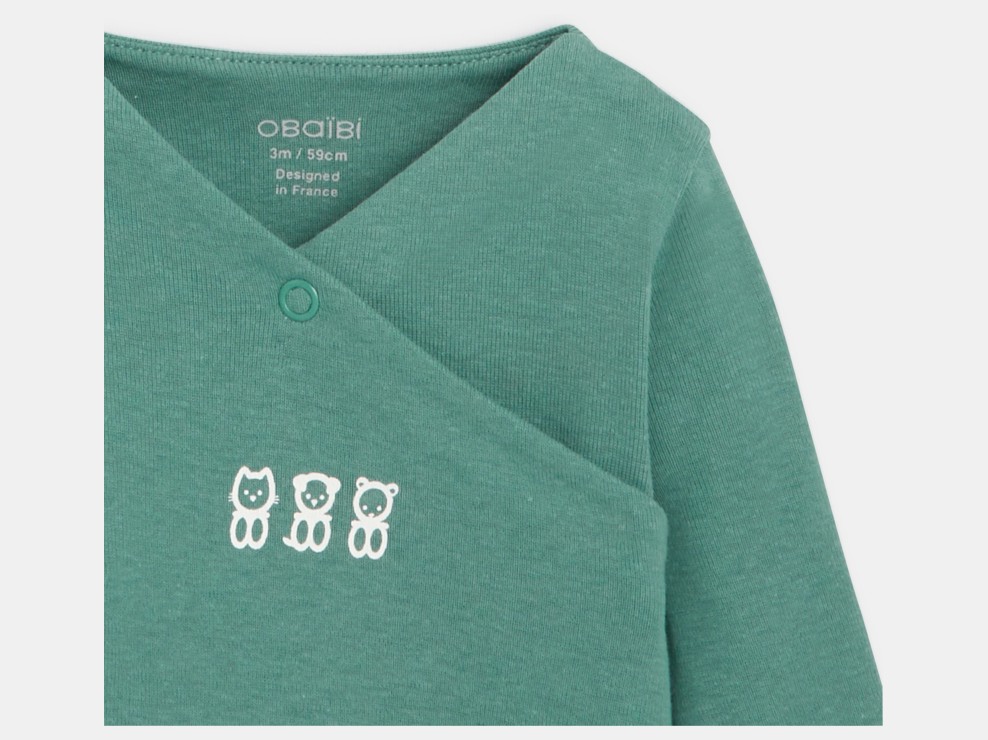 Body croisé (lot de 5) vert naissance 2