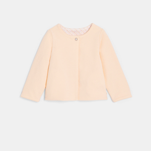 Gilet fleuri réversible rose bébé fille 1