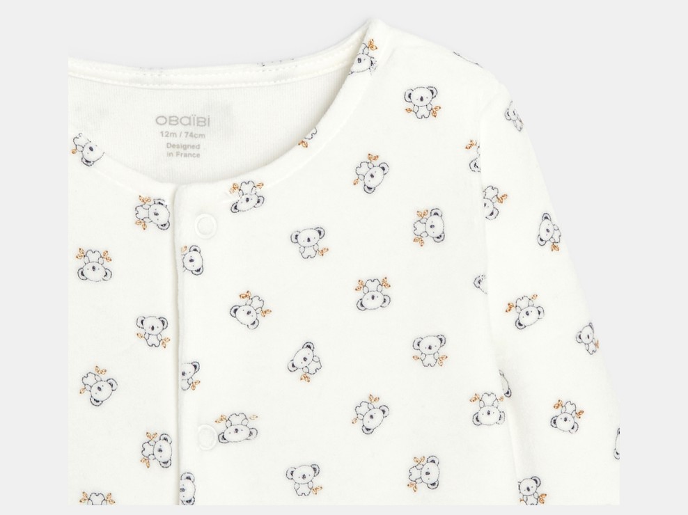 Strampler aus Samt (3er-Pack) Blau Geburt 2