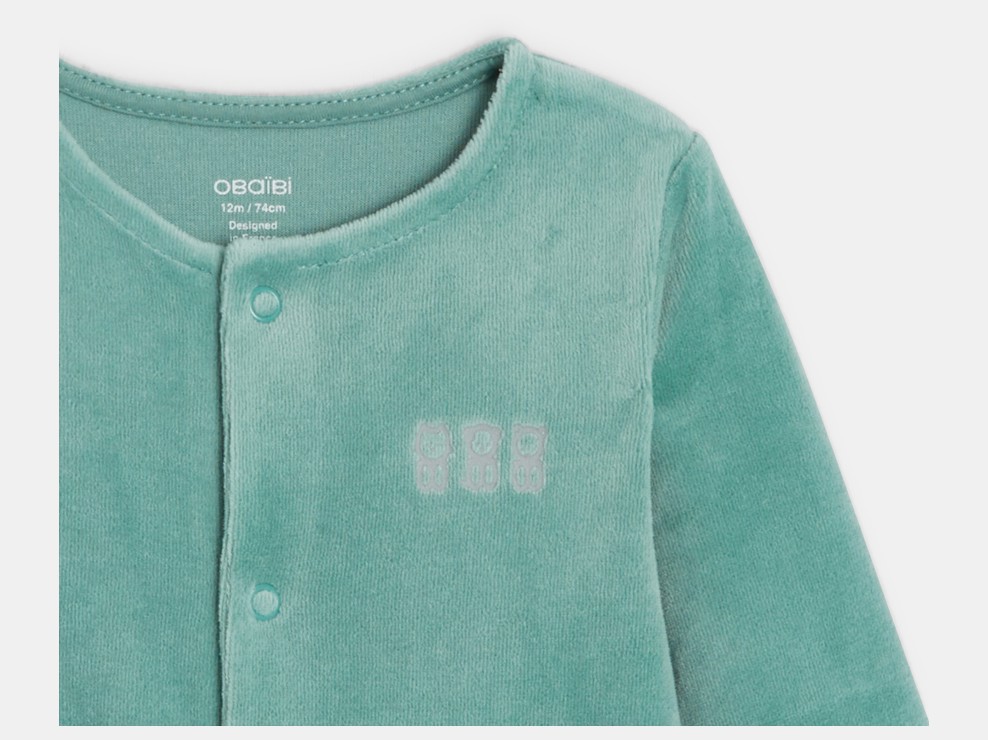 Dors-bien velours (lot de 3) blanc naissance 2